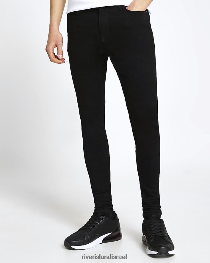 לבוש River Island ספריי על ג'ינס סופר סקיני בכושר שָׁחוֹר גברים BDZ4082476