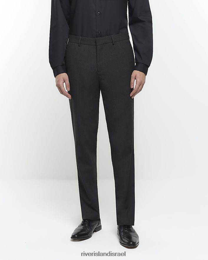 לבוש River Island מכנס חליפה בגזרה דקיקה אפור כהה גברים BDZ4082488