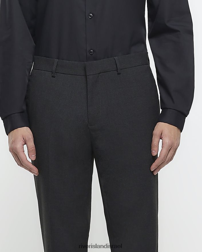 לבוש River Island מכנס חליפה בגזרה דקיקה אפור כהה גברים BDZ4082488