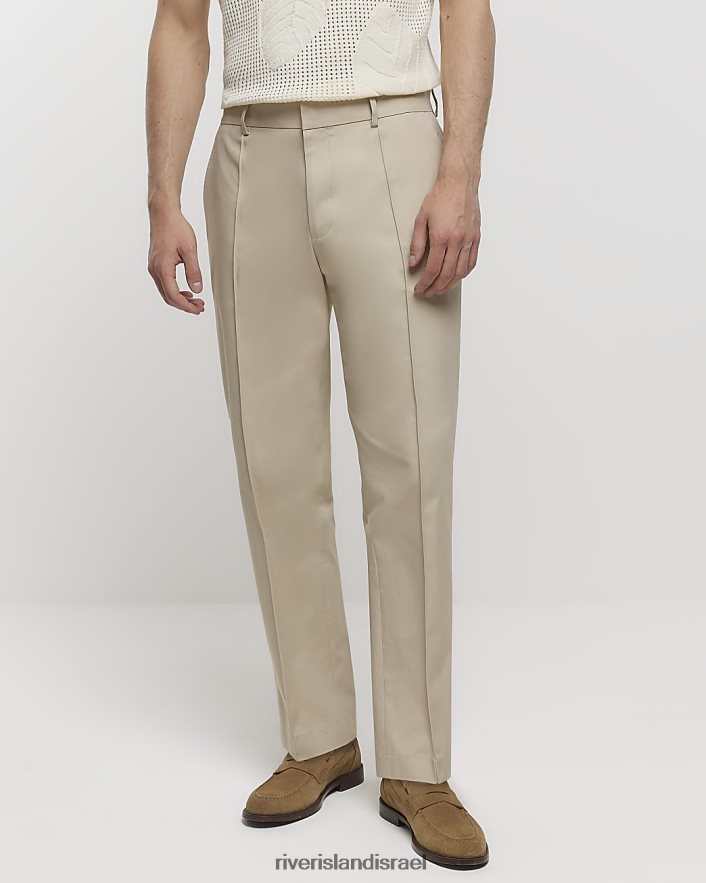לבוש River Island מכנסיים חכמים בהתאמה מחודדת אֶבֶן גברים BDZ4082490