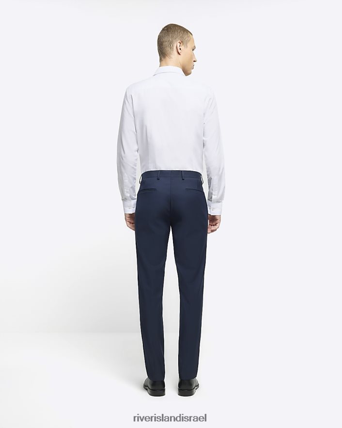 לבוש River Island מכנסיים חליפת אריג בגזרה רזה חיל הים גברים BDZ4082494