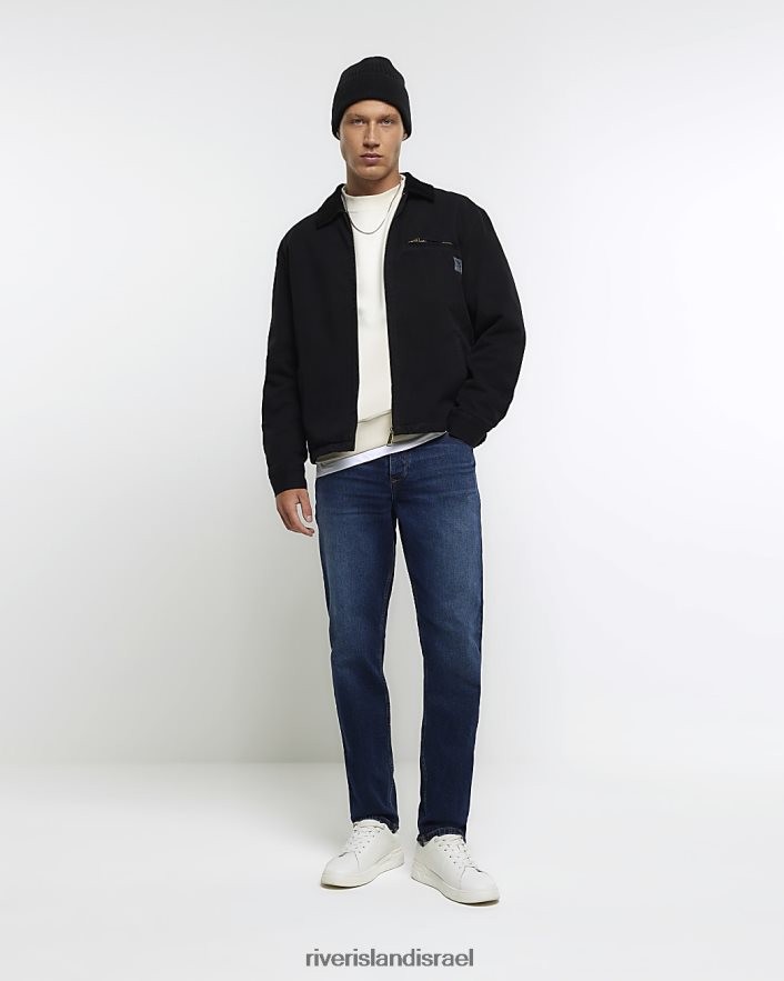 לבוש River Island ג'ינס שטוף בגזרה דקיקה כחול כהה גברים BDZ4082499