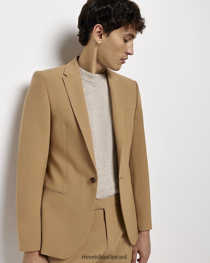 לבוש River Island ז'קט חליפה סופר סקיני חום גברים BDZ4082507