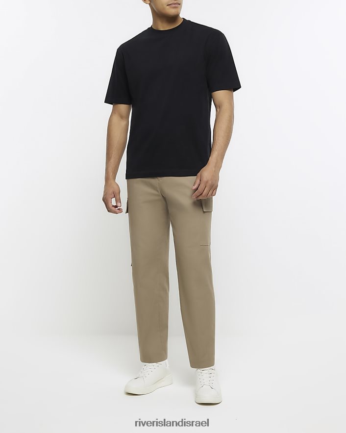 לבוש River Island חולצת טריקו בכושר רגיל שָׁחוֹר גברים BDZ4082512