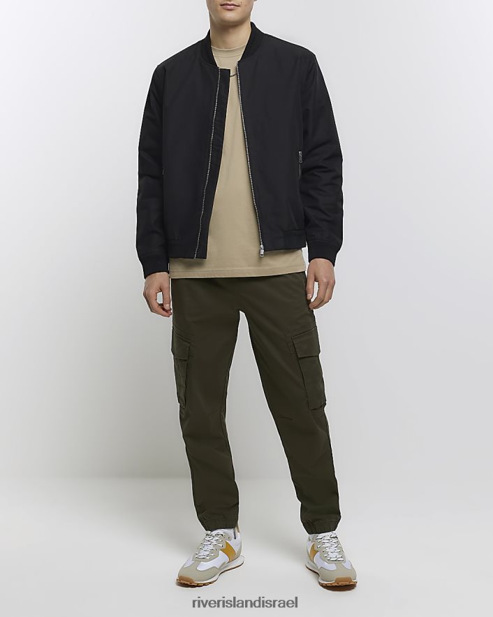 לבוש River Island חולצת טריקו בכושר רגיל אֶבֶן גברים BDZ4082522