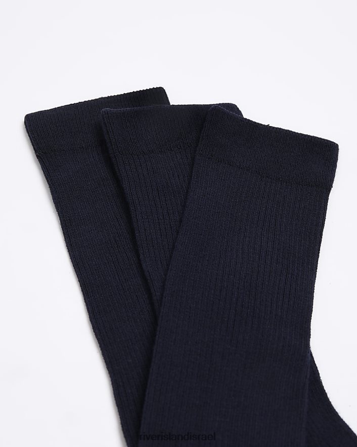 אביזרים River Island גרבי קרסול מצולעים רב חבילה חיל הים גברים BDZ4082533