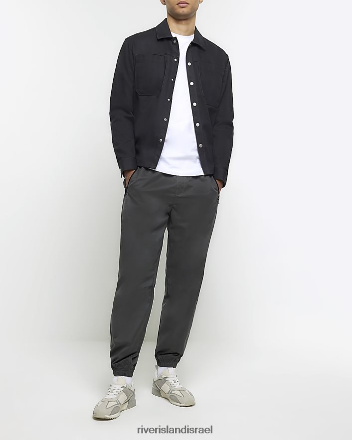 לבוש River Island חולצת טריקו עם שרוולים מודבקים בגזרה דקיקה לבן גברים BDZ4082538