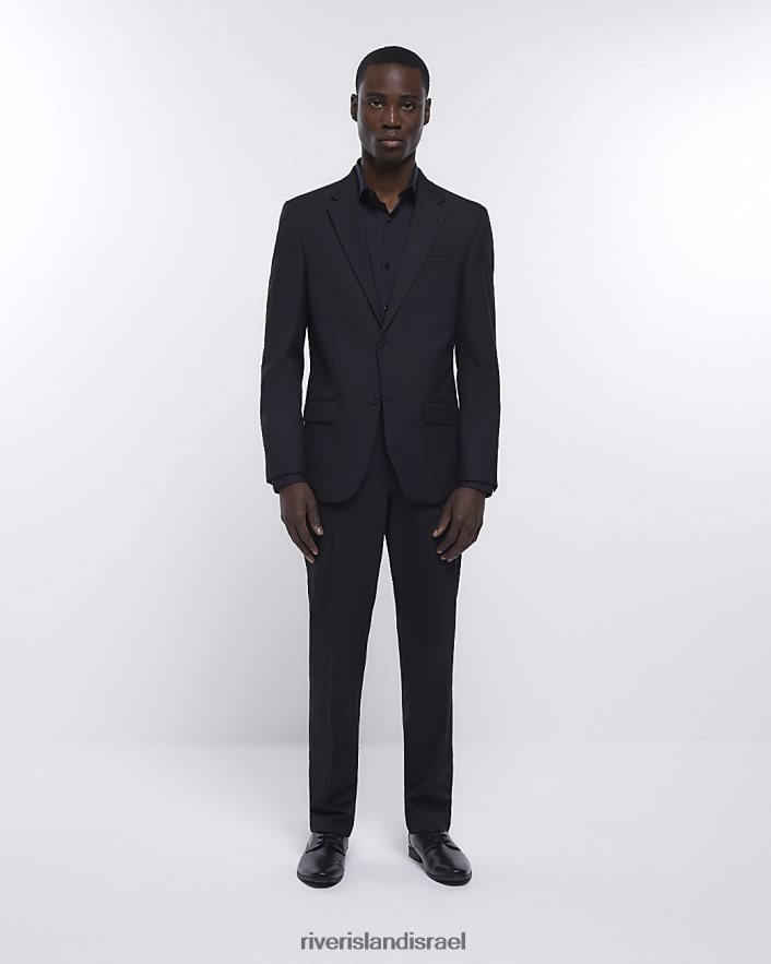 לבוש River Island חולצה עם שרוולים ארוכים בגזרה דקיקה שָׁחוֹר גברים BDZ4082545