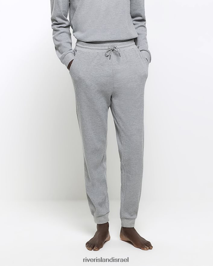 לבוש River Island טרקלין וופל בכושר רגיל אפור גברים BDZ4082553