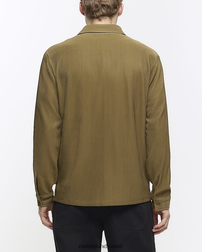 לבוש River Island חולצה עם שרוולים ארוכים בכושר רגיל חָקִי גברים BDZ4082554