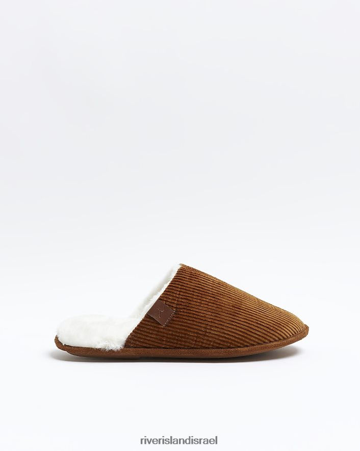 הַנעָלָה River Island כפכפי קורדרוי חום גברים BDZ4082570