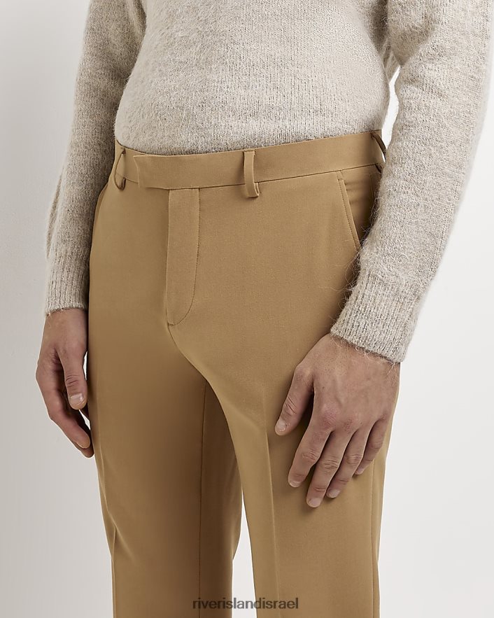 לבוש River Island מכנסי חליפה סופר סקיני חום גברים BDZ4082573