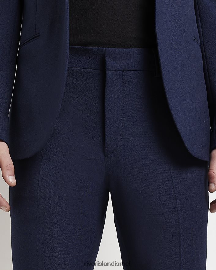 לבוש River Island מכנסי חליפה סופר סקיני חיל הים גברים BDZ4082576