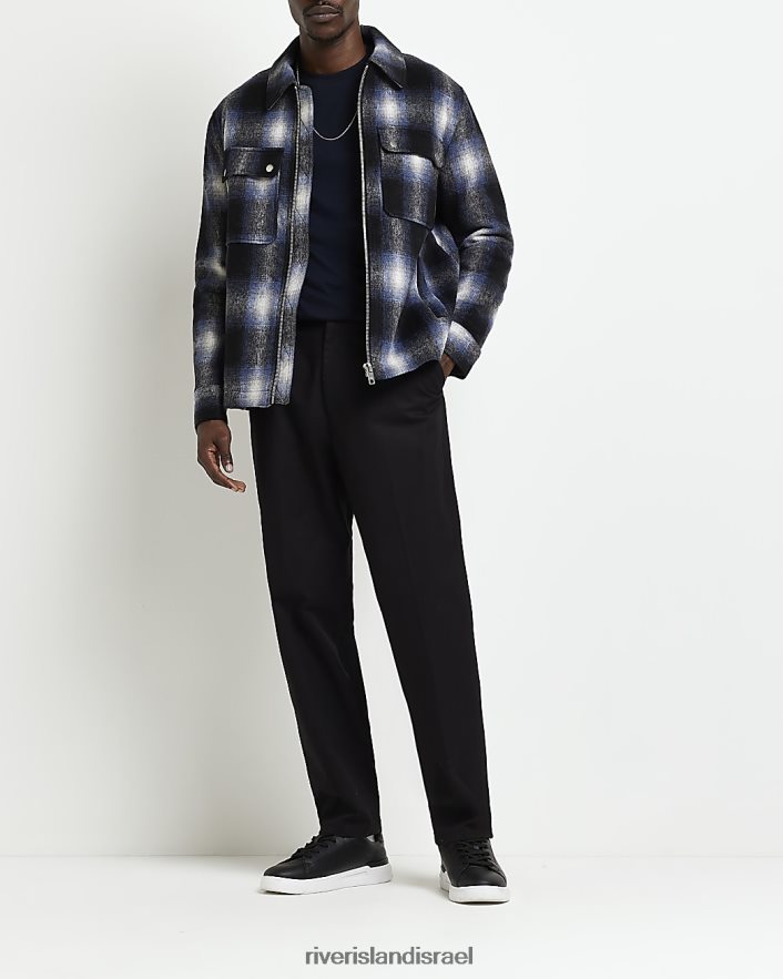 לבוש River Island חולצת טריקו בגזרה דקיקה חיל הים גברים BDZ4082581