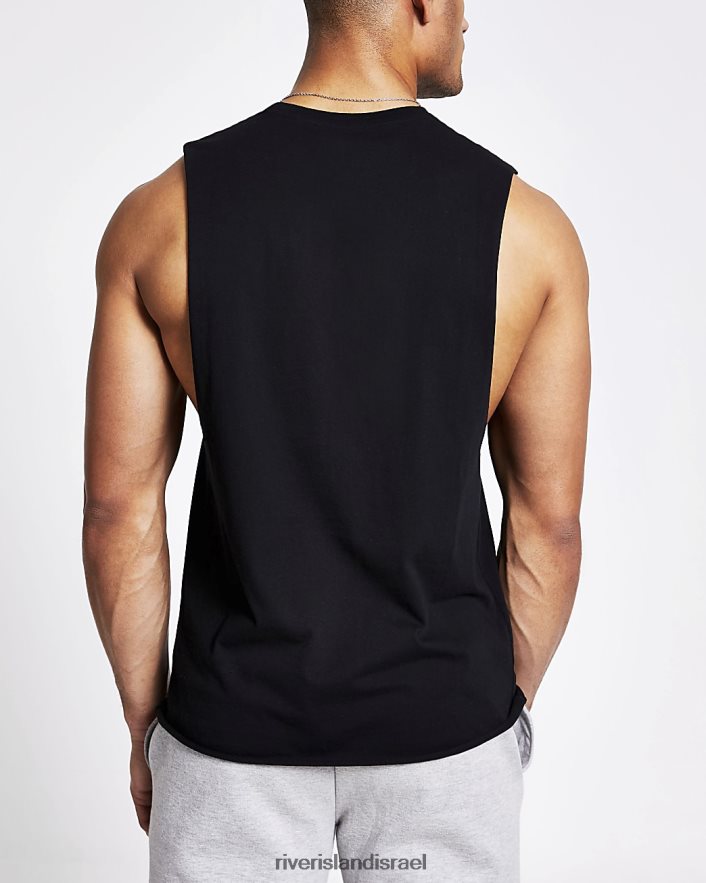 לבוש River Island אפוד בהתאמה רגילה שָׁחוֹר גברים BDZ4082596