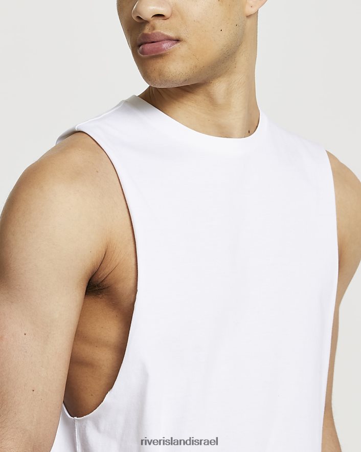 לבוש River Island אפוד בהתאמה רגילה לבן גברים BDZ4082597