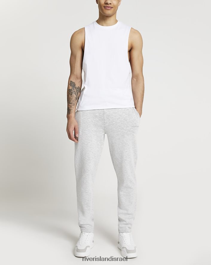 לבוש River Island אפוד בהתאמה רגילה לבן גברים BDZ4082597