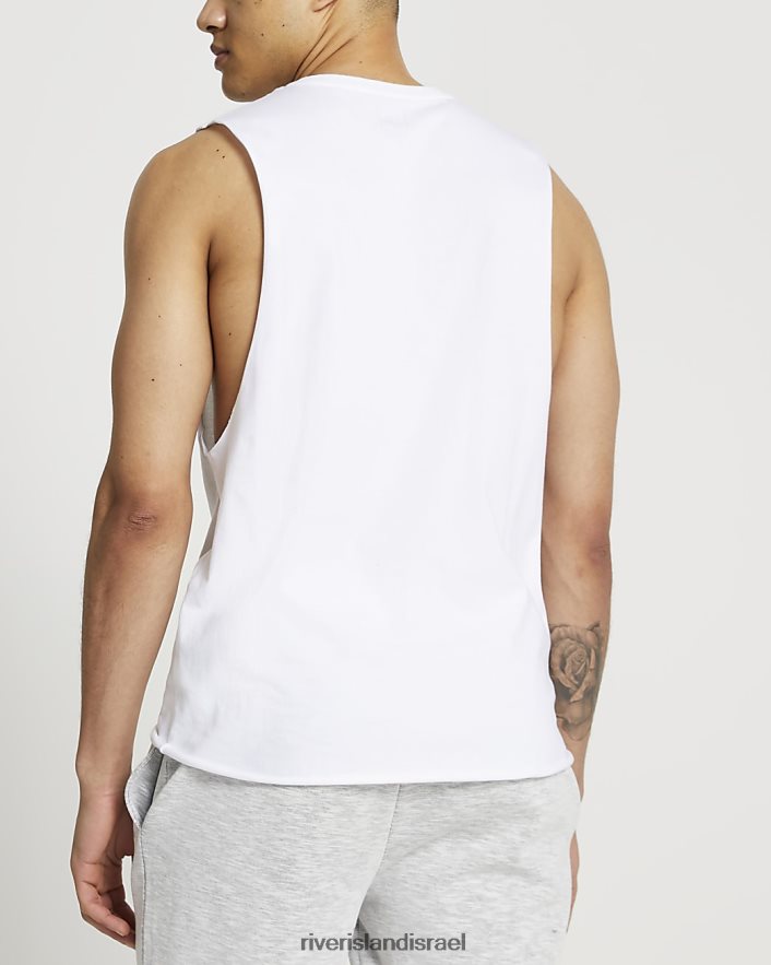 לבוש River Island אפוד בהתאמה רגילה לבן גברים BDZ4082597