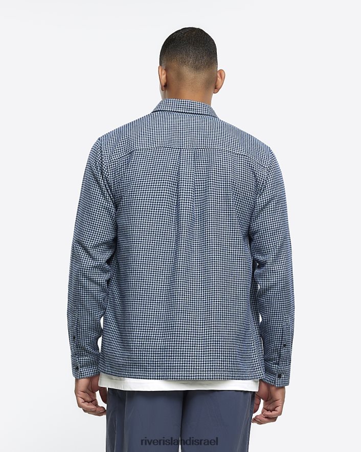 לבוש River Island חולצה בגזרה רגילה חיל הים גברים BDZ4082599