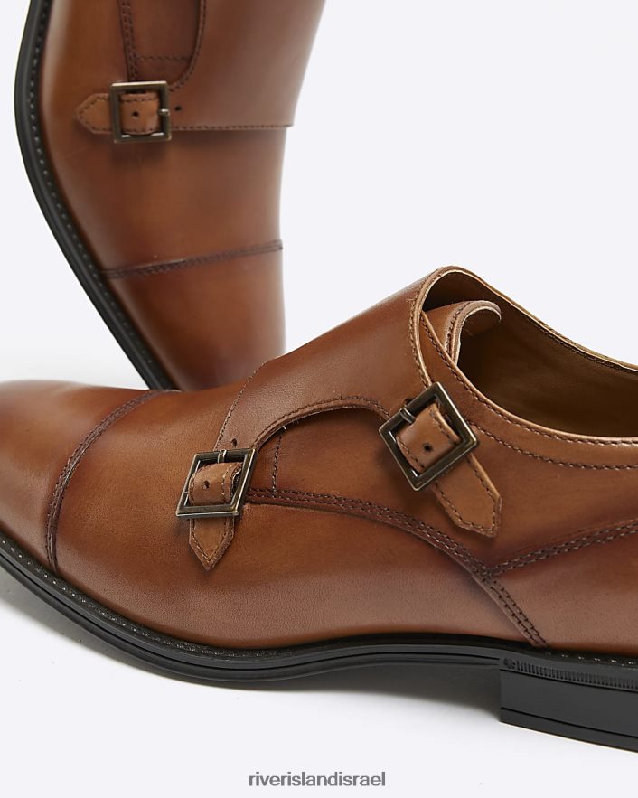 הַנעָלָה River Island נעלי נזיר מעור חום גברים BDZ4082616