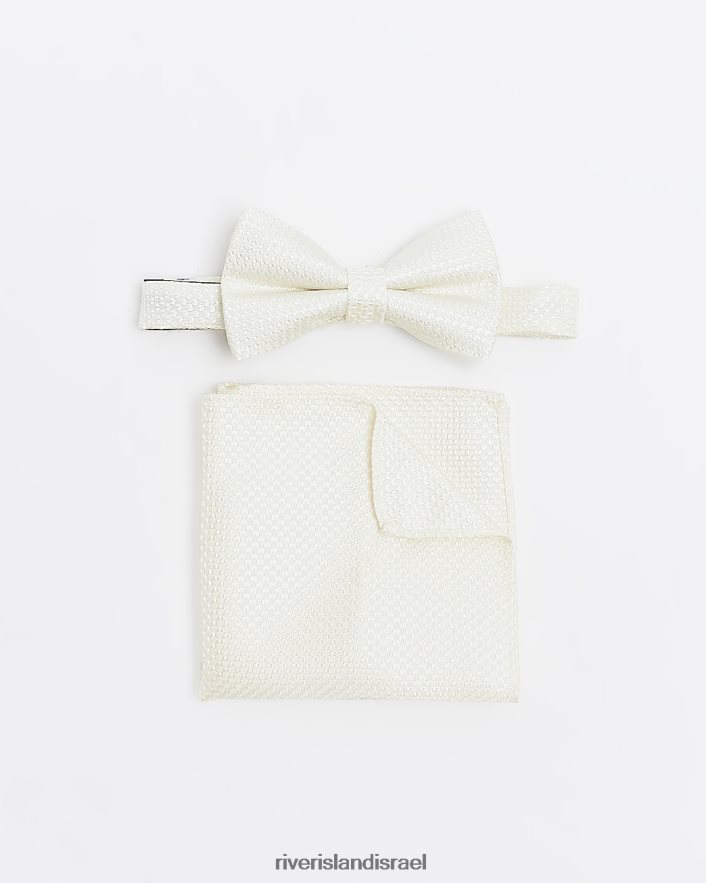 אביזרים River Island עניבת פרפר וקופסת מתנה לבן גברים BDZ4082632