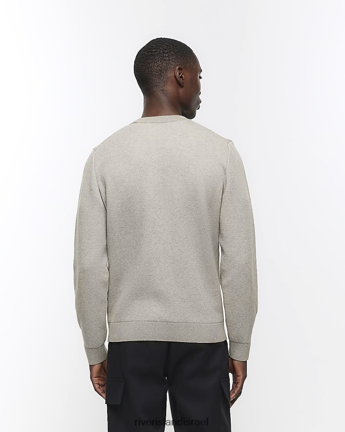 לבוש River Island מגשר עם צווארון דק בכושר אֶבֶן גברים BDZ4082636