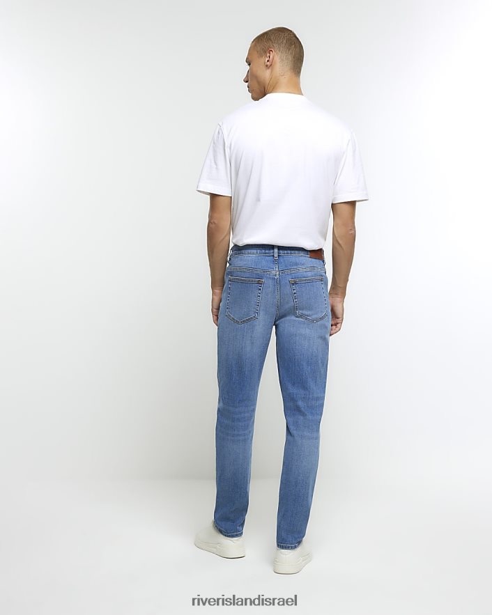 לבוש River Island ג'ינס בגזרה דקיקה כְּחוֹל גברים BDZ4082640