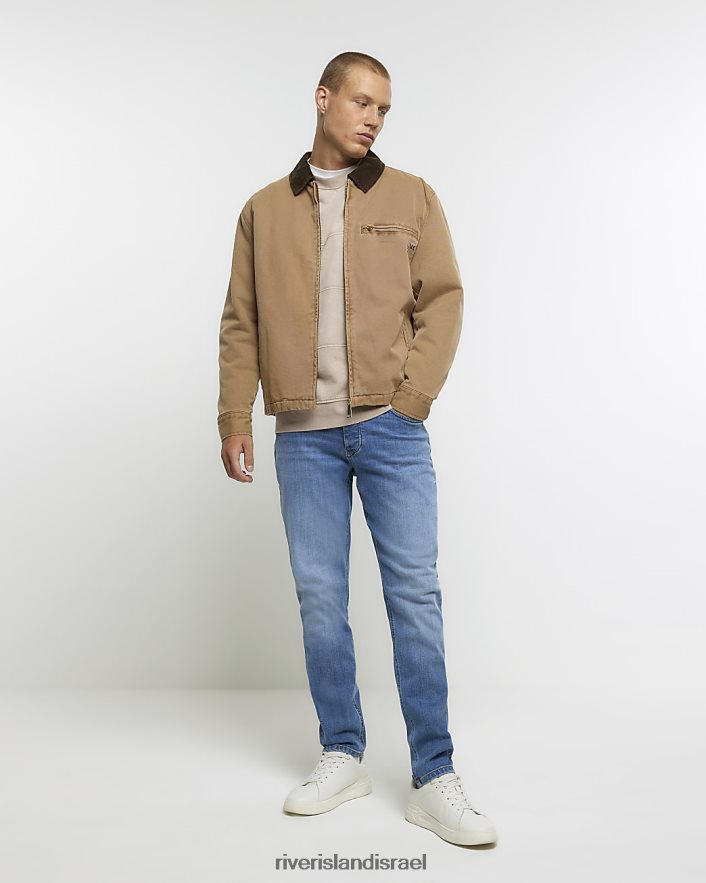 לבוש River Island ג'ינס בגזרה דקיקה כְּחוֹל גברים BDZ4082640