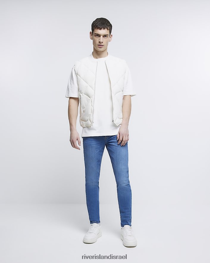 לבוש River Island ג'ינס בגזרה דקיקה כְּחוֹל גברים BDZ4082641