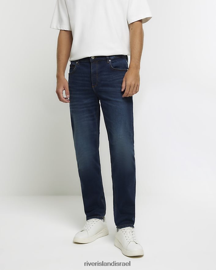 לבוש River Island ג'ינס בגזרה דקיקה כְּחוֹל גברים BDZ4082643