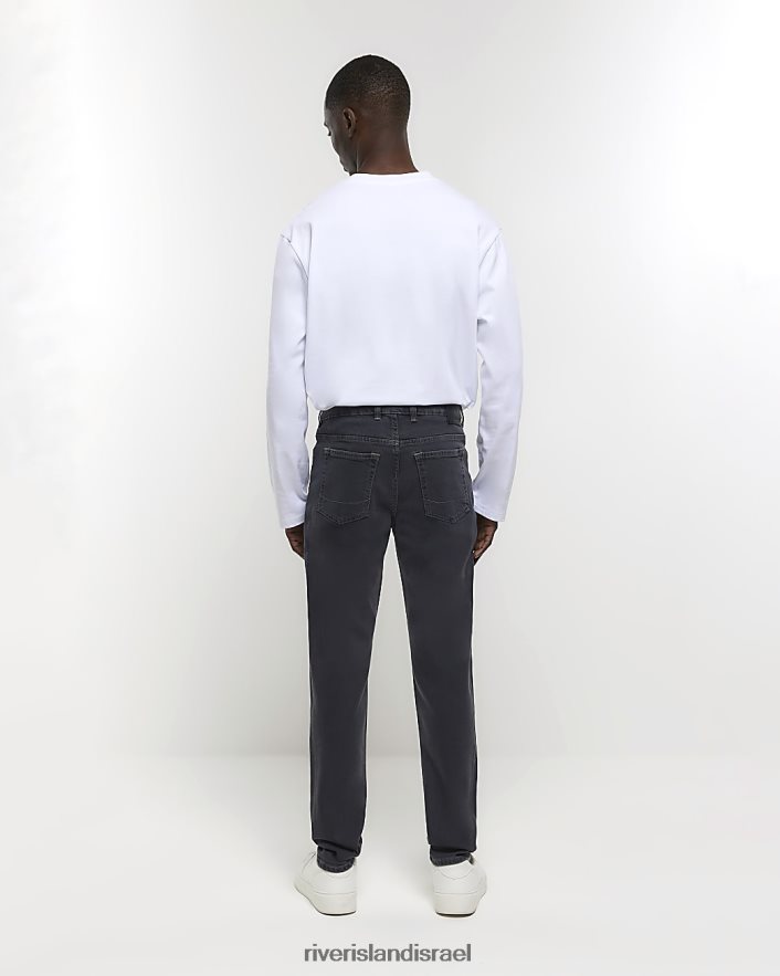 לבוש River Island ג'ינס דהוי בגזרה דקיקה אפור גברים BDZ4082644