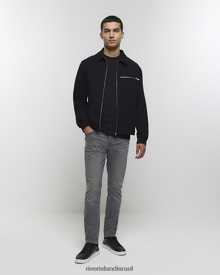 לבוש River Island ג'ינס בגזרה דקיקה אפור גברים BDZ4082645