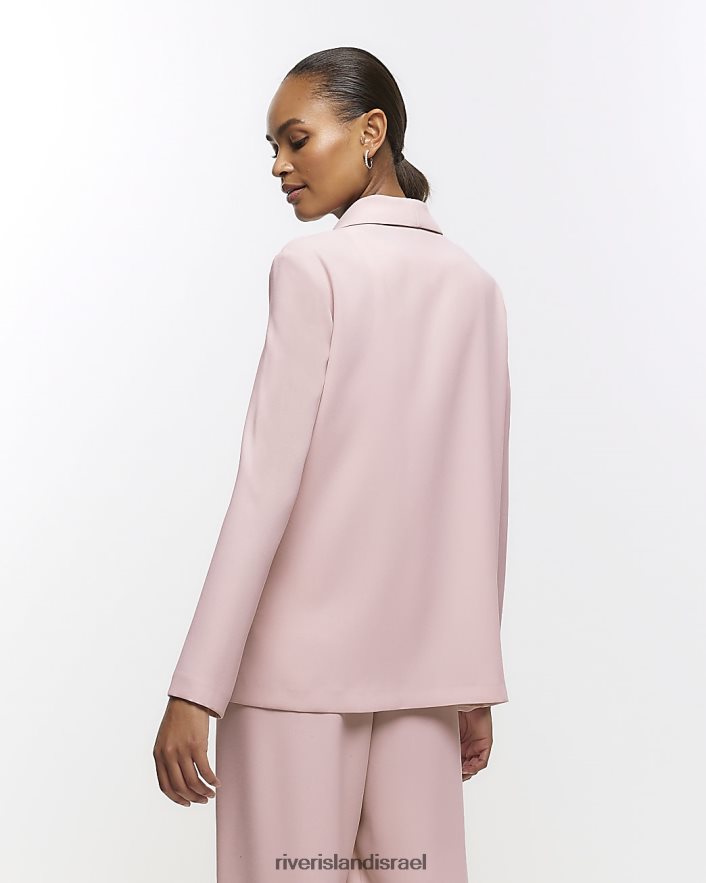 לבוש River Island בלייזר כפול חזה וָרוֹד נשים BDZ408264