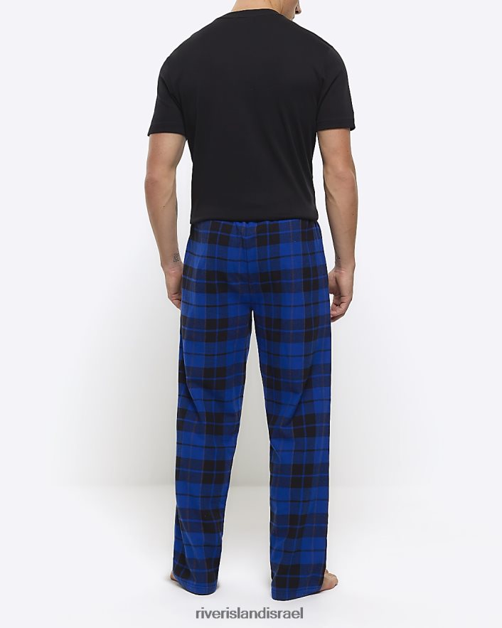 לבוש River Island תחתוני פיג'מה בהתאמה רגילה כְּחוֹל גברים BDZ4082655