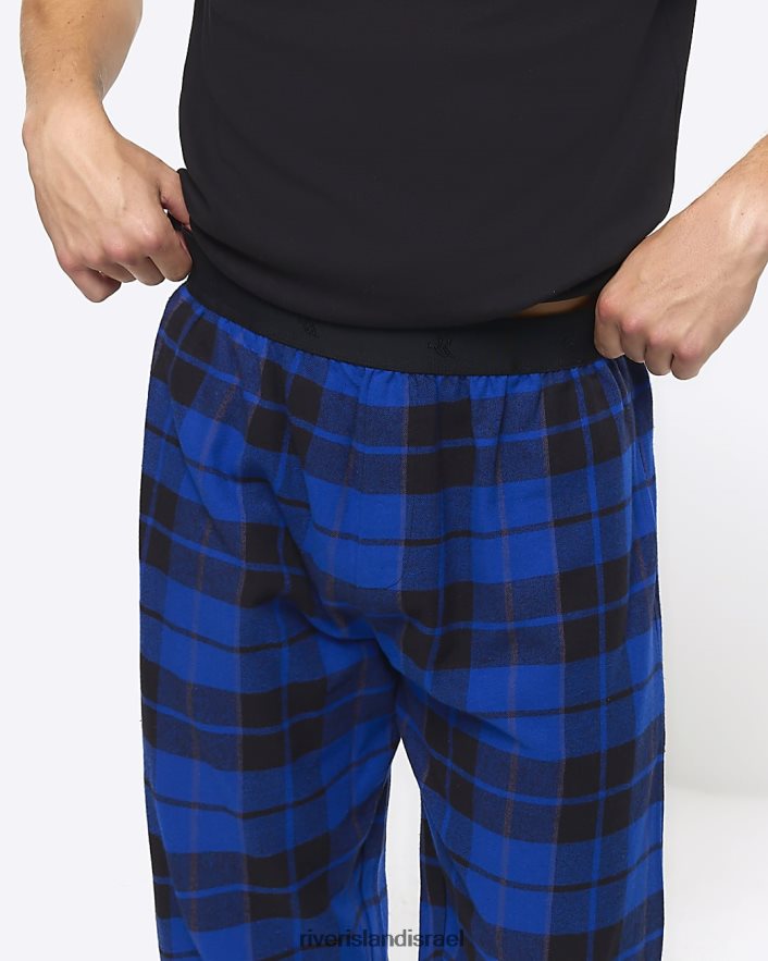 לבוש River Island תחתוני פיג'מה בהתאמה רגילה כְּחוֹל גברים BDZ4082655