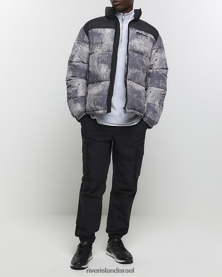 לבוש River Island מכנסי מטען בכושר רגיל שָׁחוֹר גברים BDZ4082669