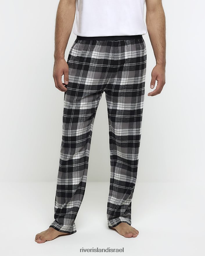 לבוש River Island סט טרקלין מכנסיים וחולצות טי שָׁחוֹר גברים BDZ4082688