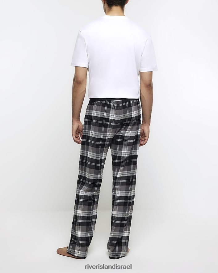 לבוש River Island סט טרקלין מכנסיים וחולצות טי שָׁחוֹר גברים BDZ4082688