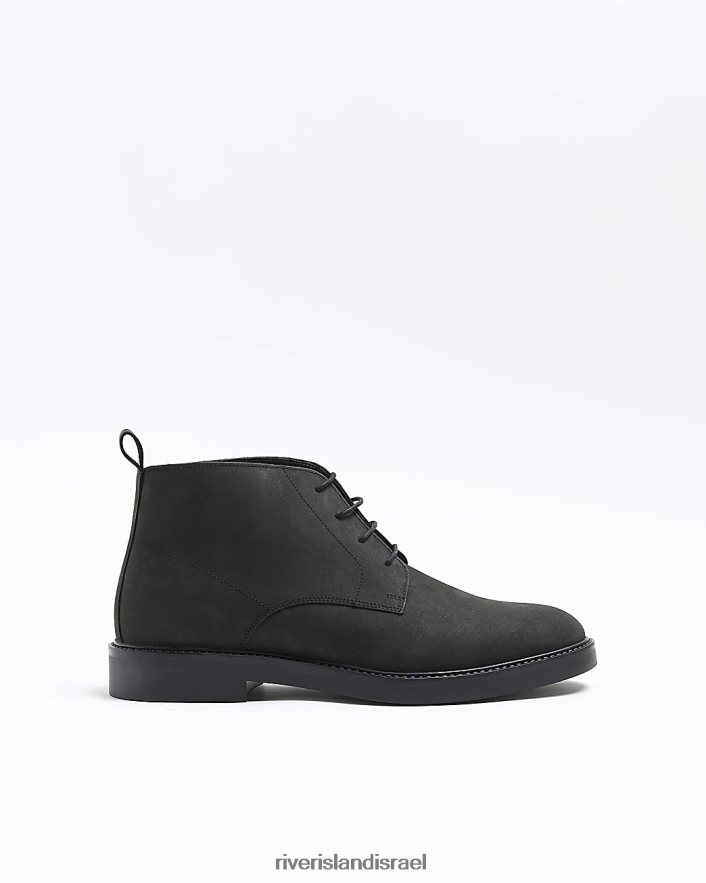 הַנעָלָה River Island מגפי צ'וקה שרוכים שָׁחוֹר גברים BDZ4082700