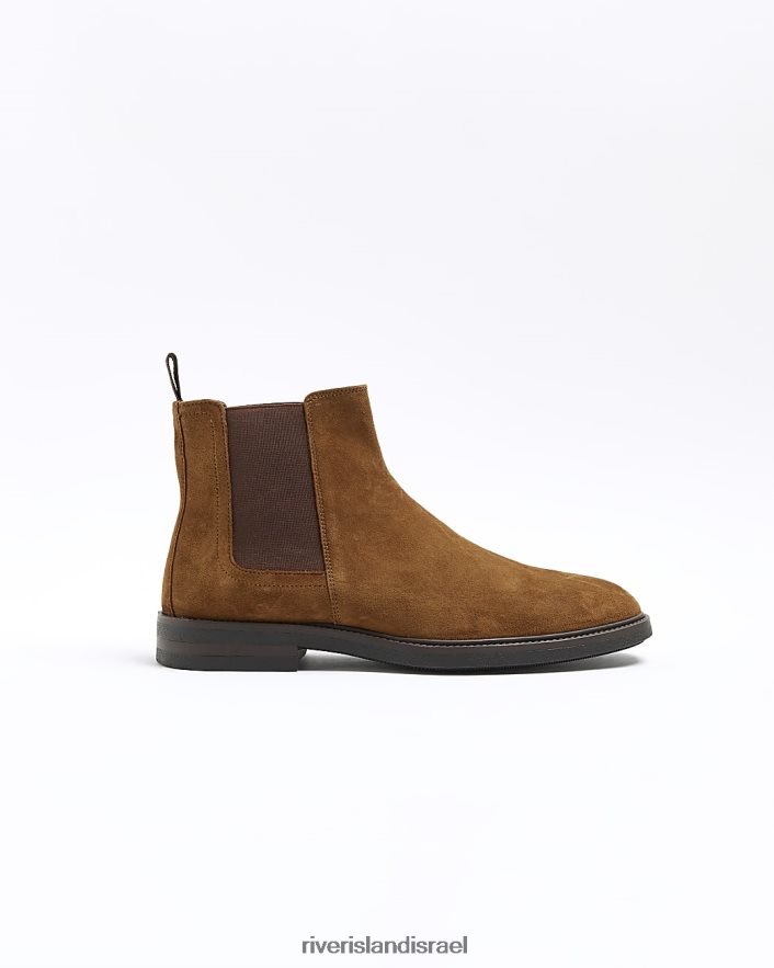 הַנעָלָה River Island מגפי זמש של צ'לסי חום גברים BDZ4082733