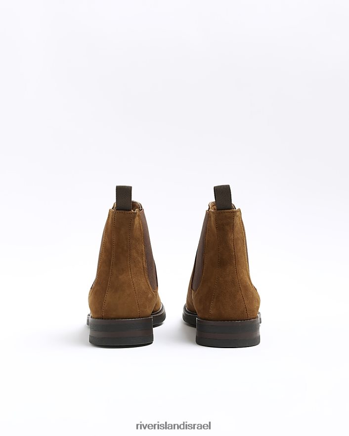 הַנעָלָה River Island מגפי זמש של צ'לסי חום גברים BDZ4082733