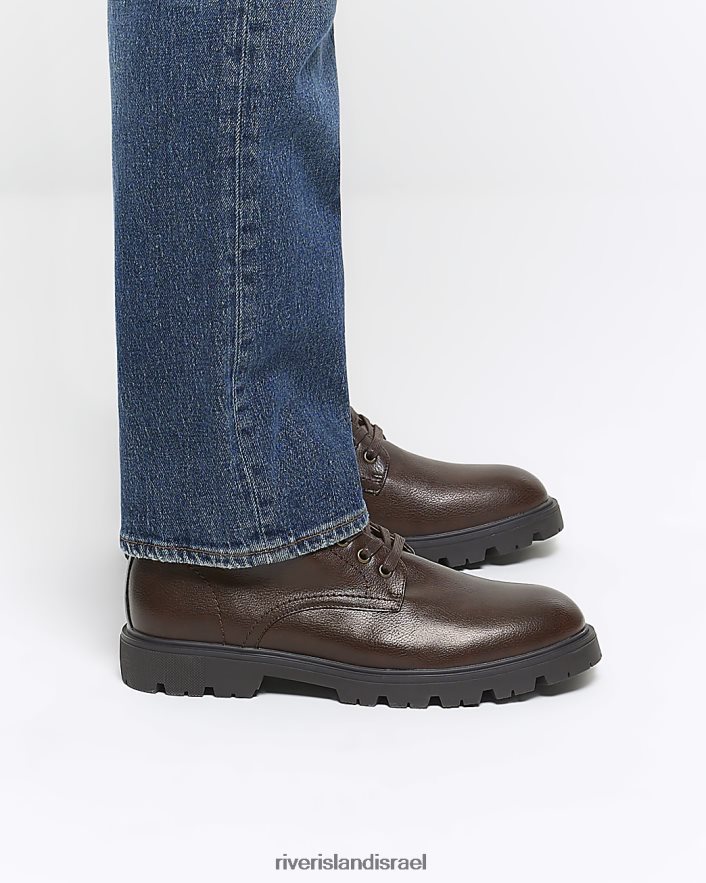 הַנעָלָה River Island מגפי קרב מעור מלאכותי חום גברים BDZ4082752