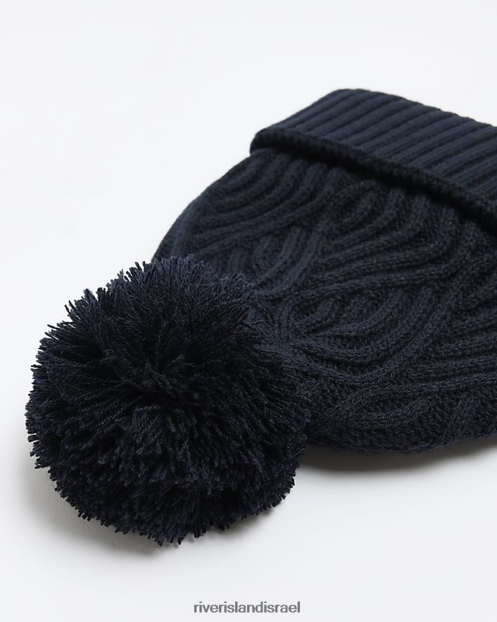 אביזרים River Island כפף בובל סרוג בכבלים חיל הים גברים BDZ4082776