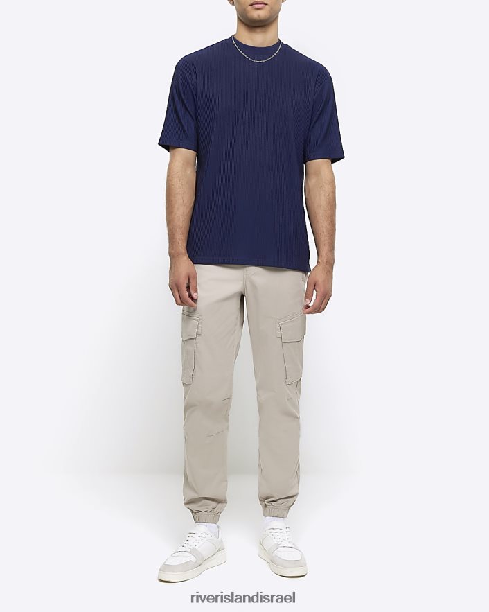 לבוש River Island חולצת פליס בכושר רגיל חיל הים גברים BDZ4082799