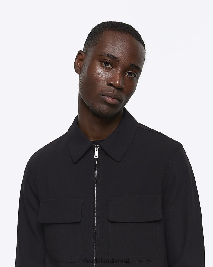 לבוש River Island שקע חכם בהתאמה רגילה שָׁחוֹר גברים BDZ4082819