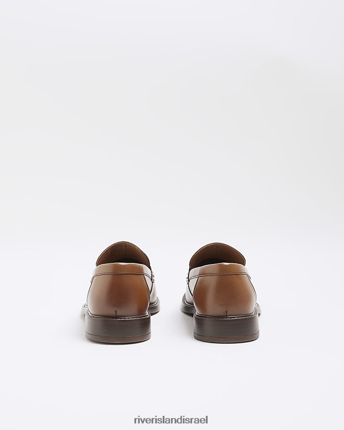 הַנעָלָה River Island מכנסי עור פרוטה חום גברים BDZ4082831