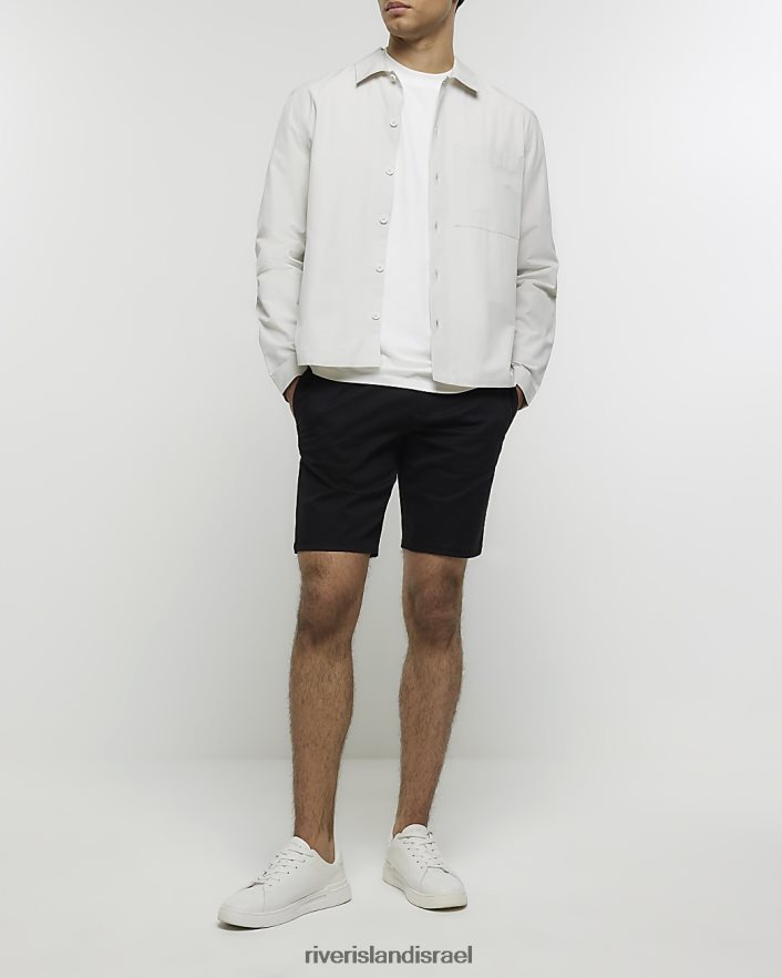 לבוש River Island צ'ינו קצר בגזרה רזה שָׁחוֹר גברים BDZ4082832
