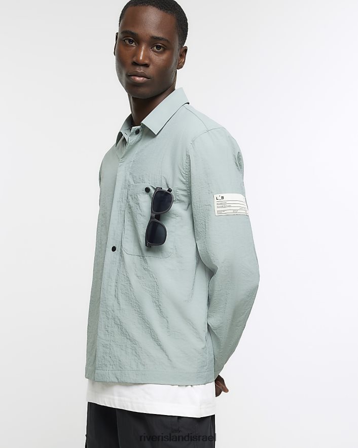 לבוש River Island ז'קט שימושי בכושר אוברסייז ירוק גברים BDZ4082886