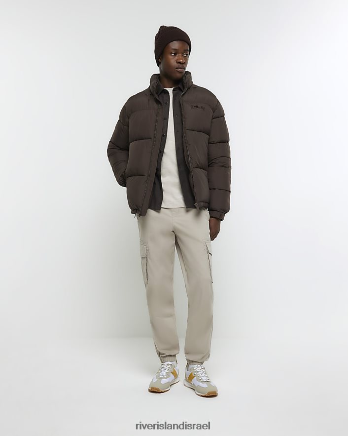 לבוש River Island חולצת אריג בגזרה רגילה חָקִי גברים BDZ4082892