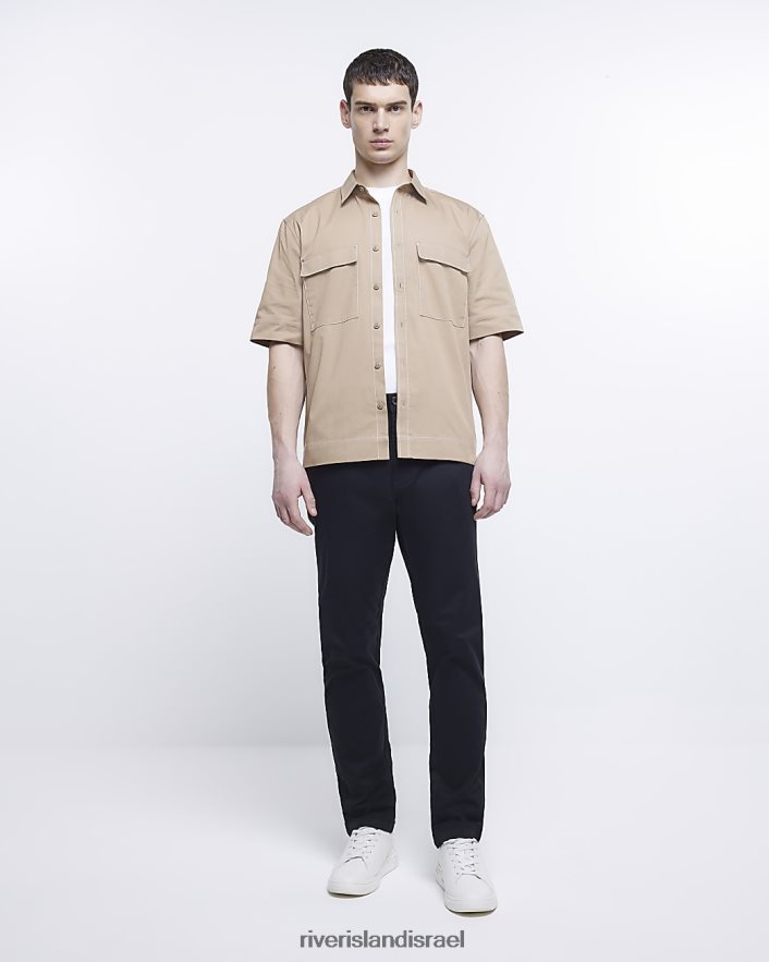 לבוש River Island מכנסי צ'ינו קז'ואל בגזרה דקיקה שָׁחוֹר גברים BDZ4082898